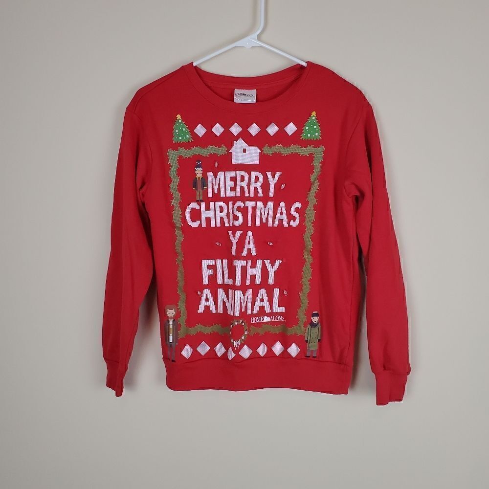 Home Alone Red Christmas Light Up Sweater Small *Does Not Work *